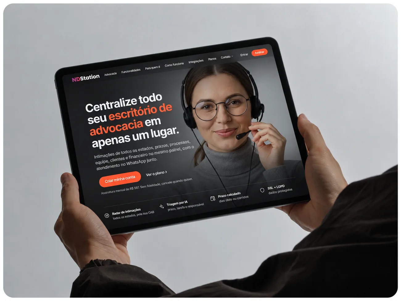 Site do NDStation no iPad